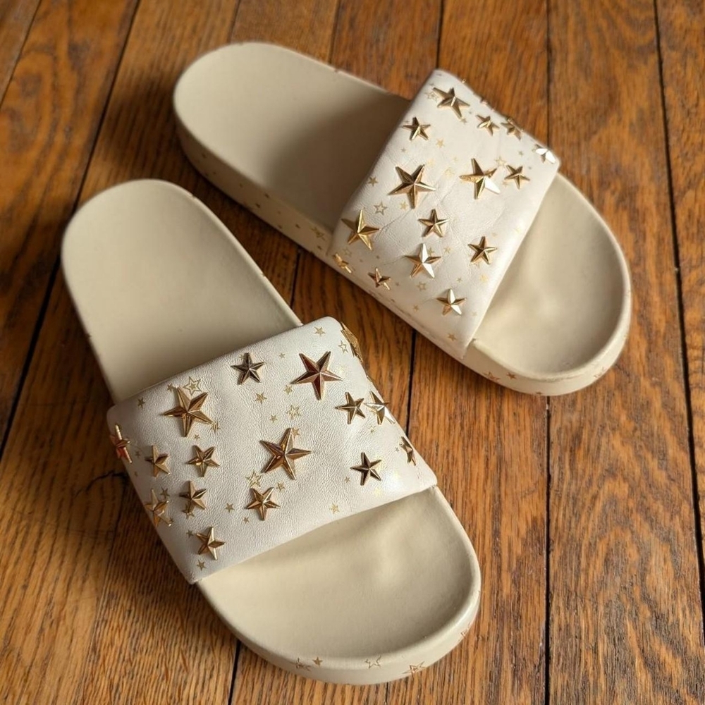 Tory Burch Star Studded Leather Strap Sandal Slides